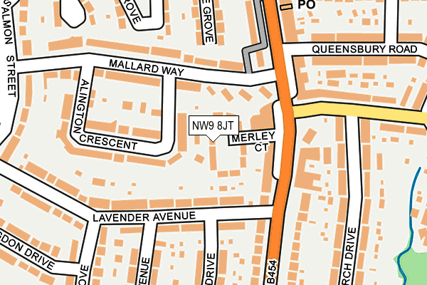 NW9 8JT map - OS OpenMap – Local (Ordnance Survey)