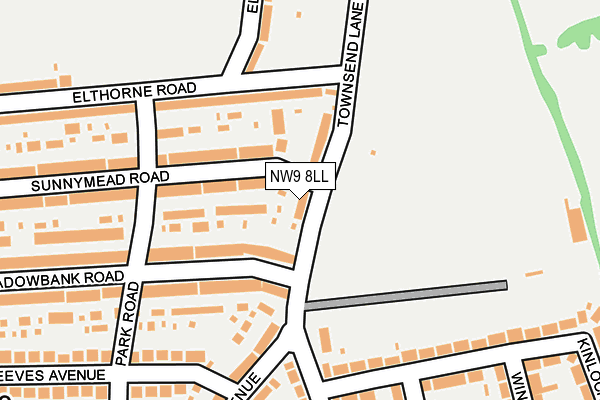NW9 8LL map - OS OpenMap – Local (Ordnance Survey)