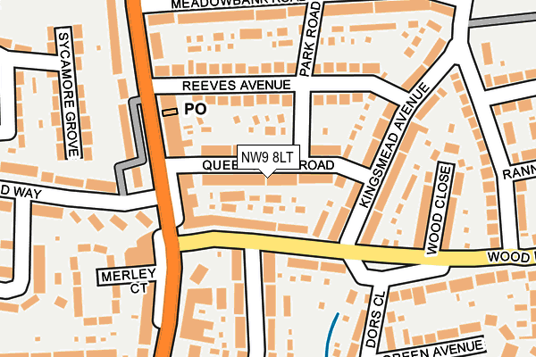 NW9 8LT map - OS OpenMap – Local (Ordnance Survey)