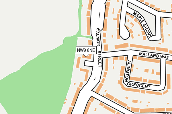 NW9 8NE map - OS OpenMap – Local (Ordnance Survey)