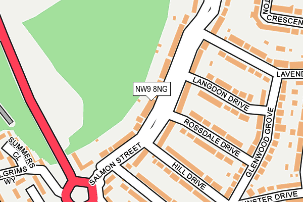 NW9 8NG map - OS OpenMap – Local (Ordnance Survey)