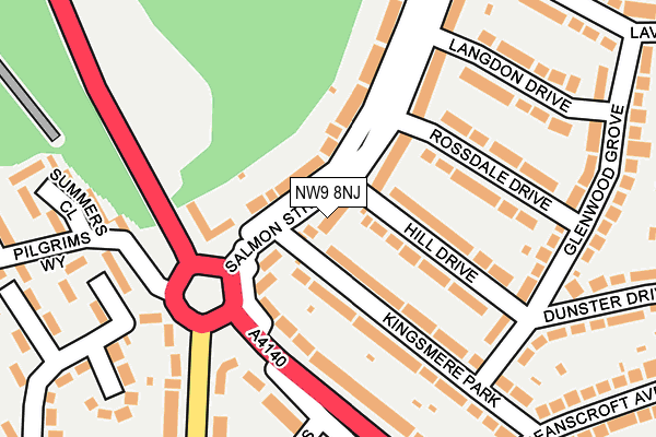 NW9 8NJ map - OS OpenMap – Local (Ordnance Survey)