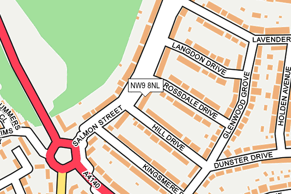 NW9 8NL map - OS OpenMap – Local (Ordnance Survey)