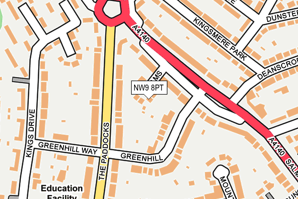 NW9 8PT map - OS OpenMap – Local (Ordnance Survey)
