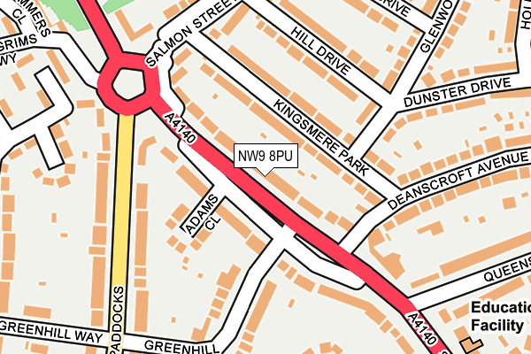 NW9 8PU map - OS OpenMap – Local (Ordnance Survey)