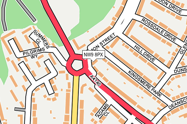 NW9 8PX map - OS OpenMap – Local (Ordnance Survey)