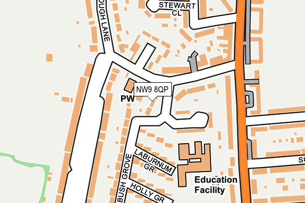 NW9 8QP map - OS OpenMap – Local (Ordnance Survey)