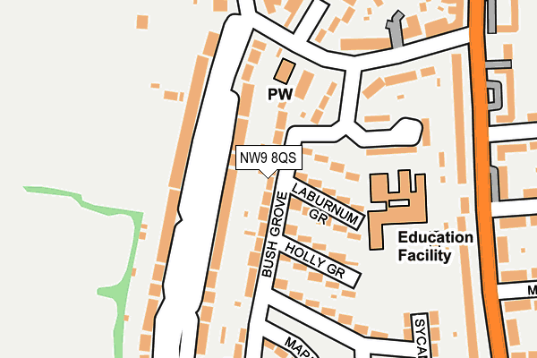 NW9 8QS map - OS OpenMap – Local (Ordnance Survey)