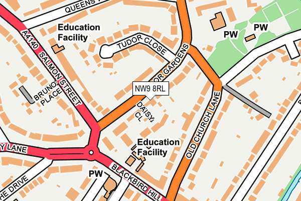 NW9 8RL map - OS OpenMap – Local (Ordnance Survey)