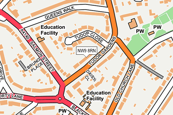 NW9 8RN map - OS OpenMap – Local (Ordnance Survey)