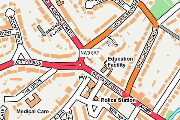 NW9 8RP map - OS OpenMap – Local (Ordnance Survey)