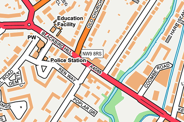 NW9 8RS map - OS OpenMap – Local (Ordnance Survey)