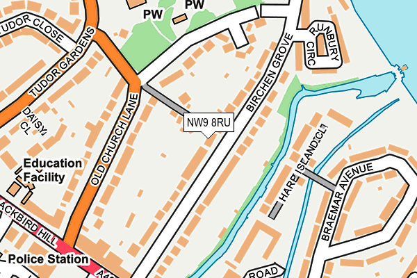 NW9 8RU map - OS OpenMap – Local (Ordnance Survey)
