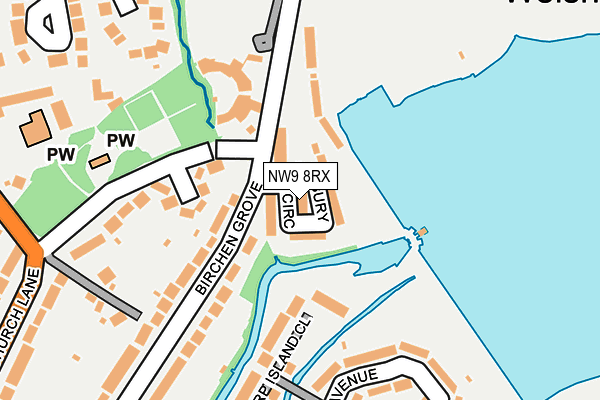 NW9 8RX map - OS OpenMap – Local (Ordnance Survey)