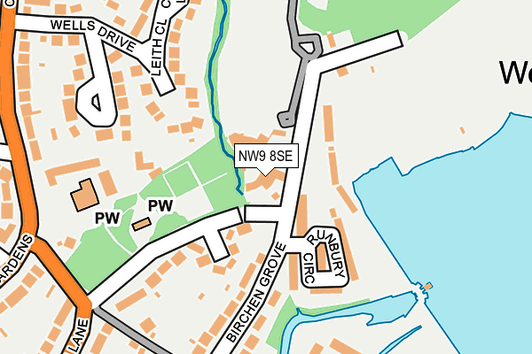 NW9 8SE map - OS OpenMap – Local (Ordnance Survey)