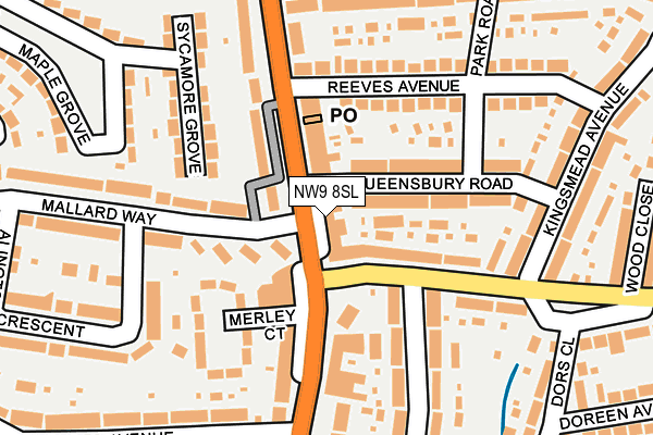 NW9 8SL map - OS OpenMap – Local (Ordnance Survey)