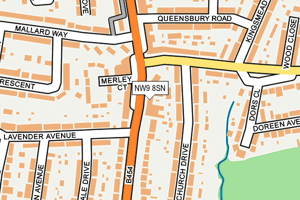 NW9 8SN map - OS OpenMap – Local (Ordnance Survey)