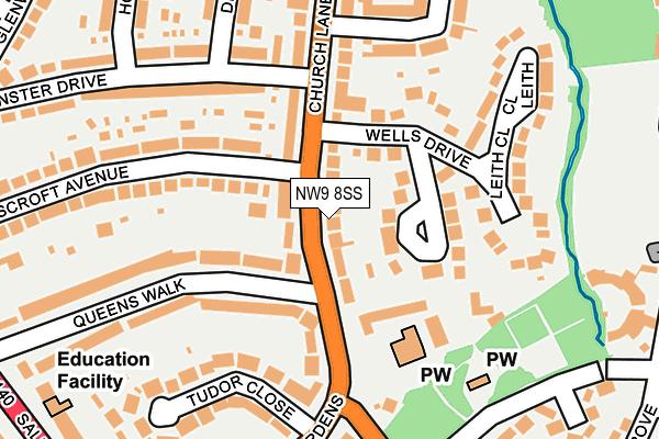 NW9 8SS map - OS OpenMap – Local (Ordnance Survey)