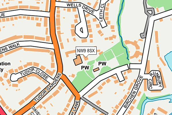 NW9 8SX map - OS OpenMap – Local (Ordnance Survey)