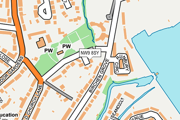 NW9 8SY map - OS OpenMap – Local (Ordnance Survey)