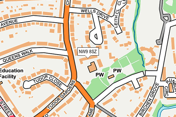 NW9 8SZ map - OS OpenMap – Local (Ordnance Survey)