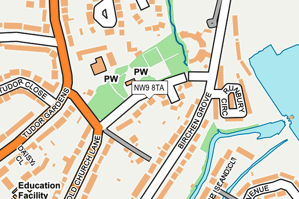 NW9 8TA map - OS OpenMap – Local (Ordnance Survey)