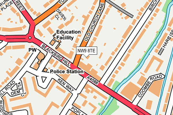 NW9 8TE map - OS OpenMap – Local (Ordnance Survey)