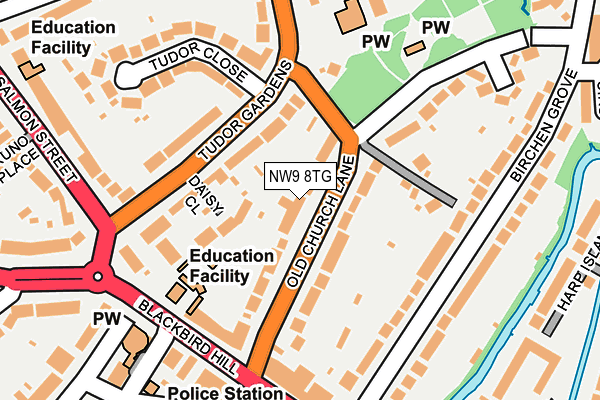 NW9 8TG map - OS OpenMap – Local (Ordnance Survey)