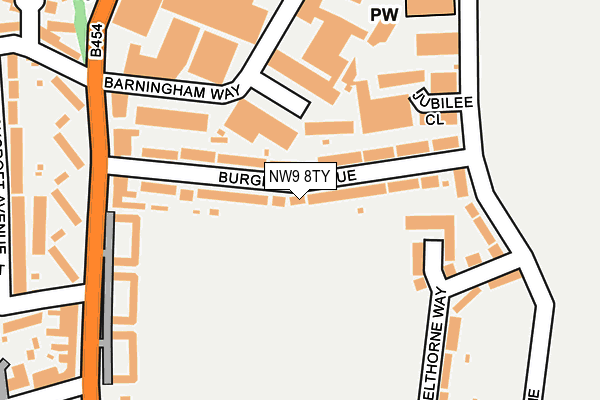 NW9 8TY map - OS OpenMap – Local (Ordnance Survey)