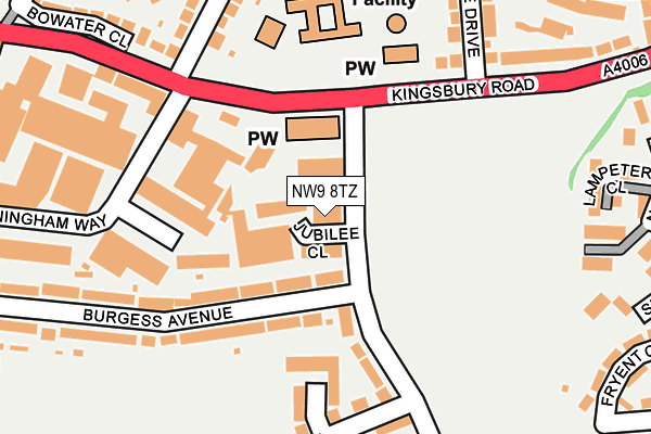 NW9 8TZ map - OS OpenMap – Local (Ordnance Survey)