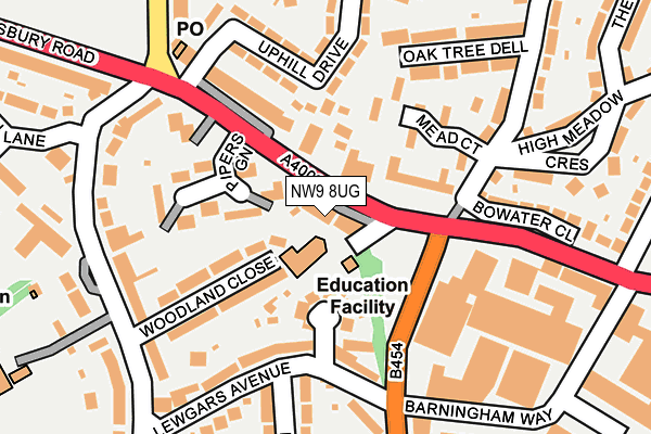 NW9 8UG map - OS OpenMap – Local (Ordnance Survey)