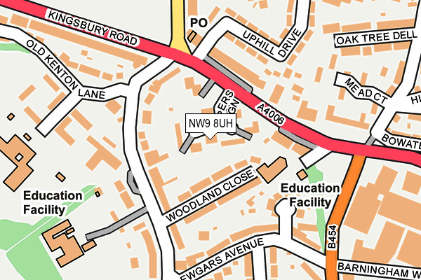 NW9 8UH map - OS OpenMap – Local (Ordnance Survey)