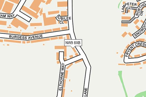 NW9 8XB map - OS OpenMap – Local (Ordnance Survey)