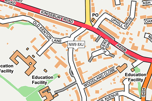 NW9 8XJ map - OS OpenMap – Local (Ordnance Survey)