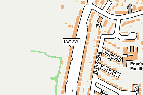 NW9 8YA map - OS OpenMap – Local (Ordnance Survey)