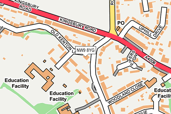 NW9 8YG map - OS OpenMap – Local (Ordnance Survey)