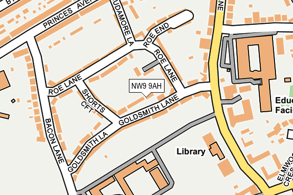 NW9 9AH map - OS OpenMap – Local (Ordnance Survey)