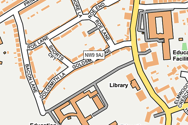 NW9 9AJ map - OS OpenMap – Local (Ordnance Survey)