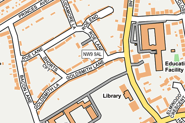 NW9 9AL map - OS OpenMap – Local (Ordnance Survey)
