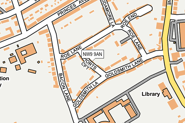 NW9 9AN map - OS OpenMap – Local (Ordnance Survey)