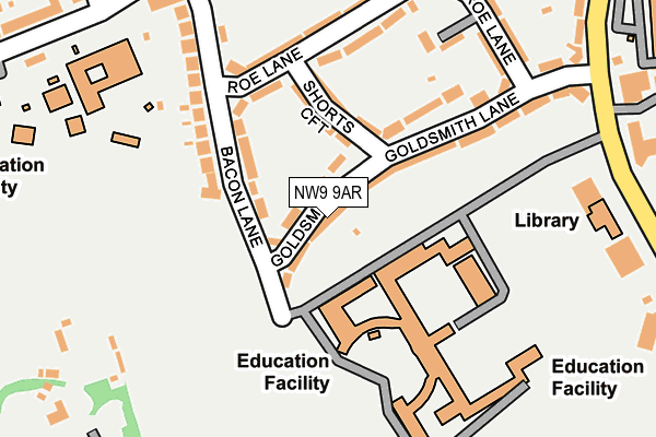 NW9 9AR map - OS OpenMap – Local (Ordnance Survey)