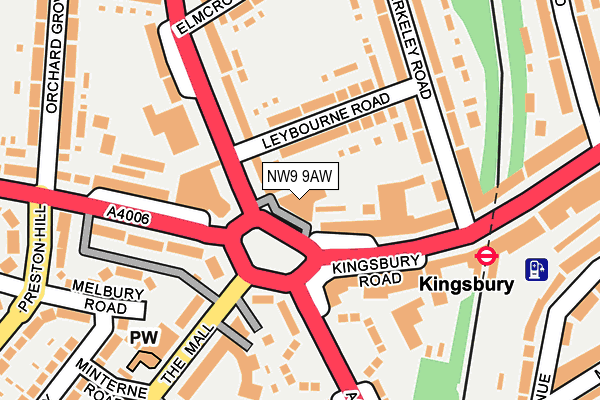 NW9 9AW map - OS OpenMap – Local (Ordnance Survey)