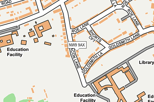 NW9 9AX map - OS OpenMap – Local (Ordnance Survey)