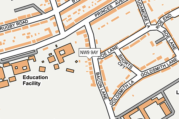 NW9 9AY map - OS OpenMap – Local (Ordnance Survey)