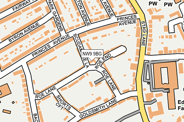 NW9 9BG map - OS OpenMap – Local (Ordnance Survey)