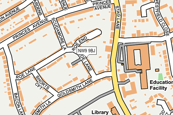 NW9 9BJ map - OS OpenMap – Local (Ordnance Survey)