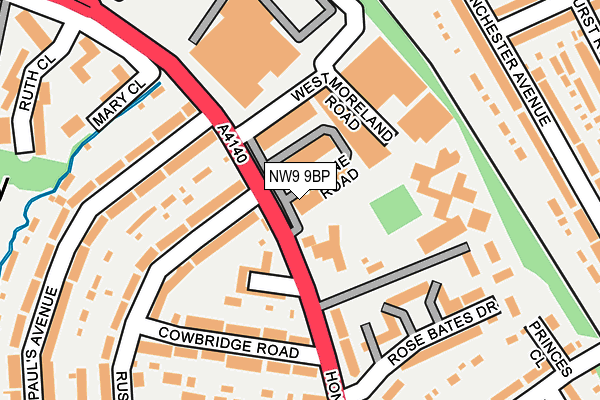NW9 9BP map - OS OpenMap – Local (Ordnance Survey)
