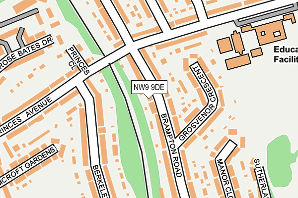 NW9 9DE map - OS OpenMap – Local (Ordnance Survey)