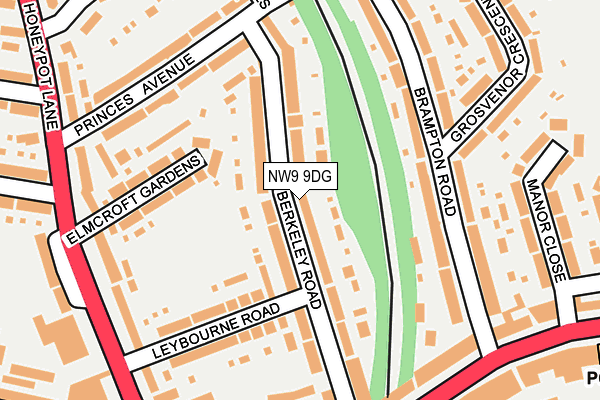 NW9 9DG map - OS OpenMap – Local (Ordnance Survey)