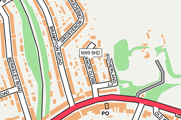 NW9 9HD map - OS OpenMap – Local (Ordnance Survey)